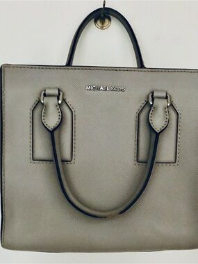 Michael Kors Gray Taupe Saffiano Satchel